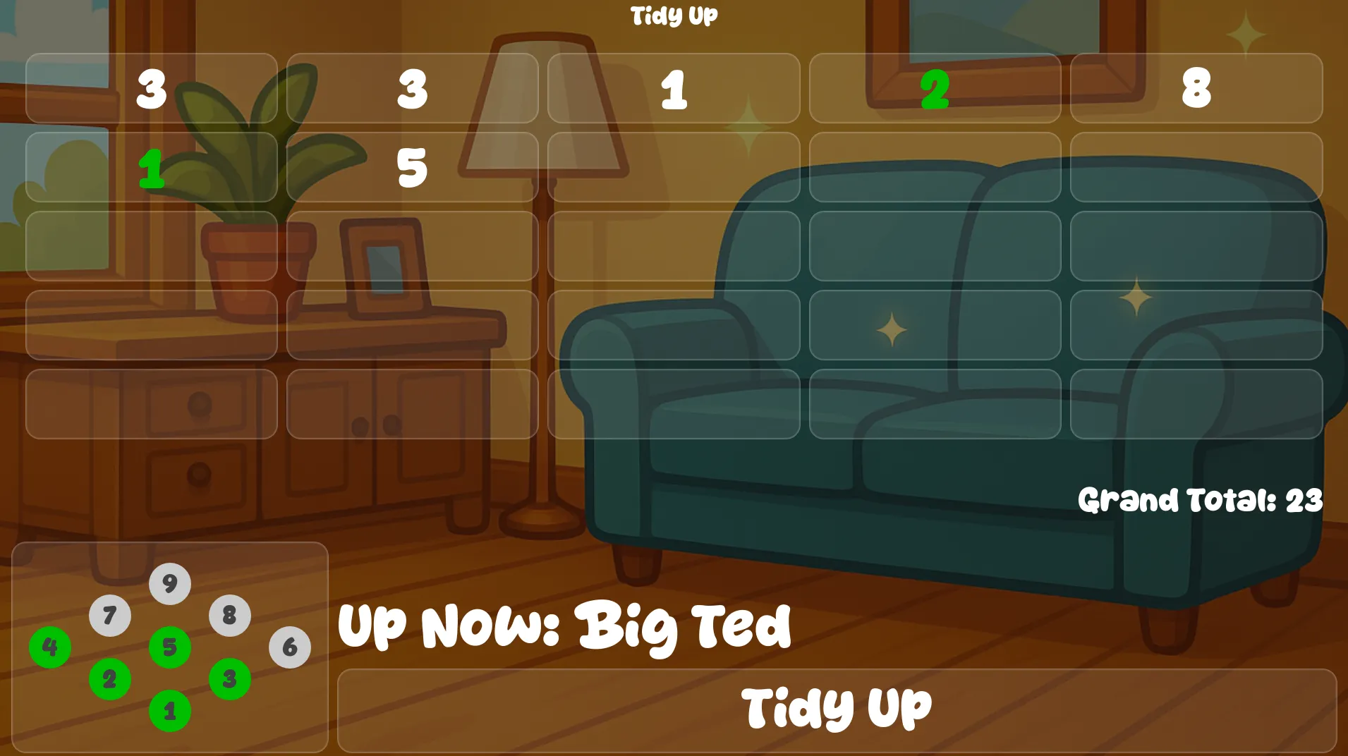 Tidy Up gameplay screenshot from LaneCraft's bowling software